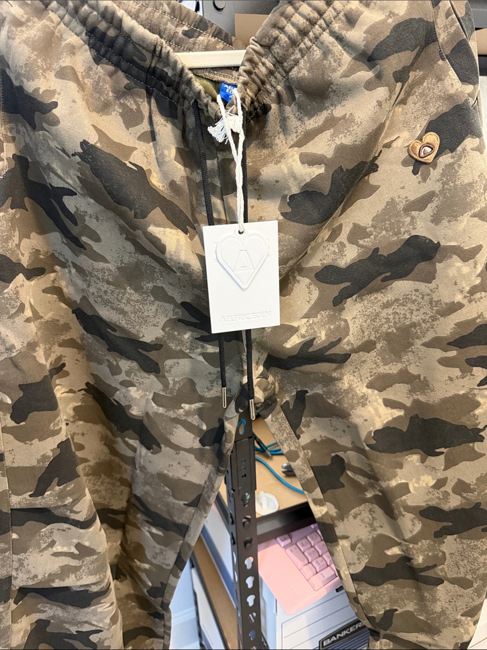 Aelfric Eden unisex Camo Track Joggers - Olive & Black